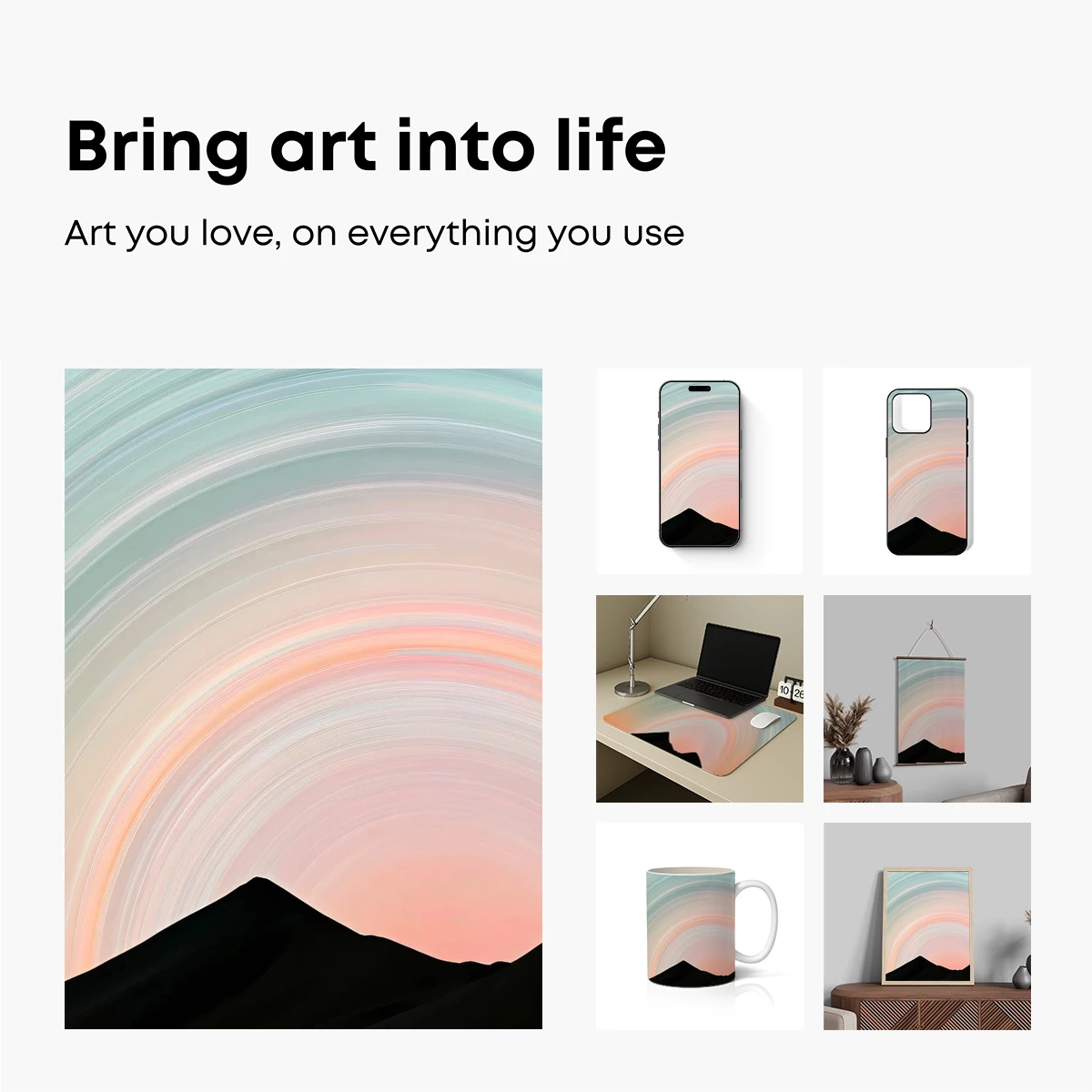 Ethereal Mountain Dawn: A Symphony of Pastel Swirls - Image 2