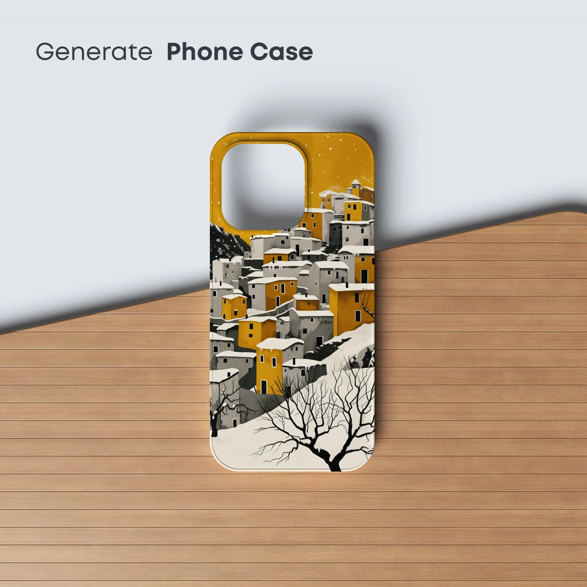 Golden Snow Village: Winter's Warm Embrace - Image 3