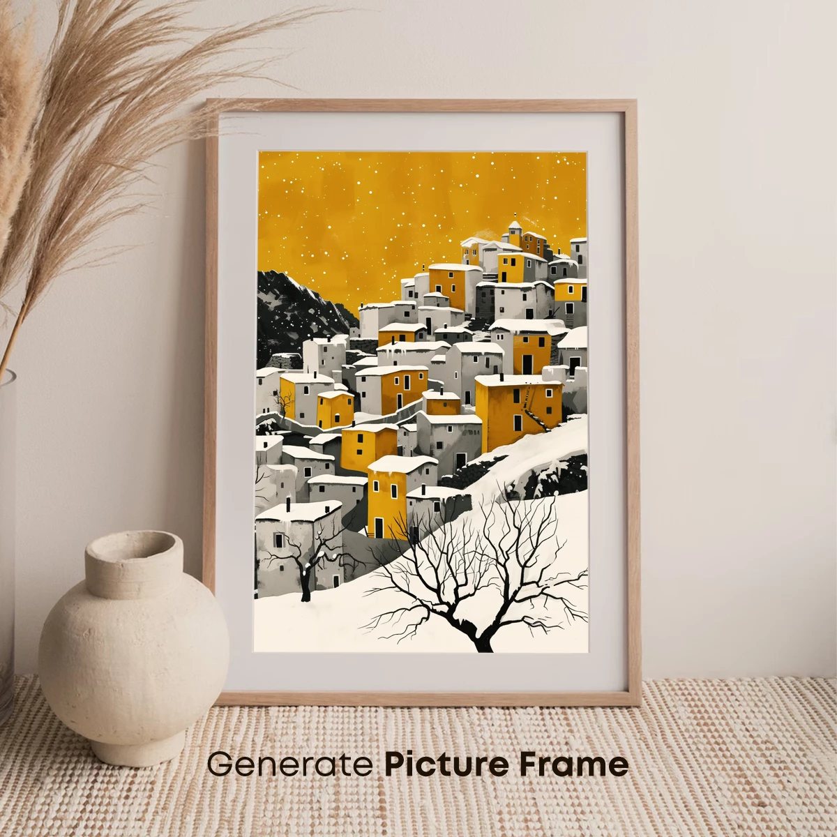 Golden Snow Village: Winter's Warm Embrace - Image 7