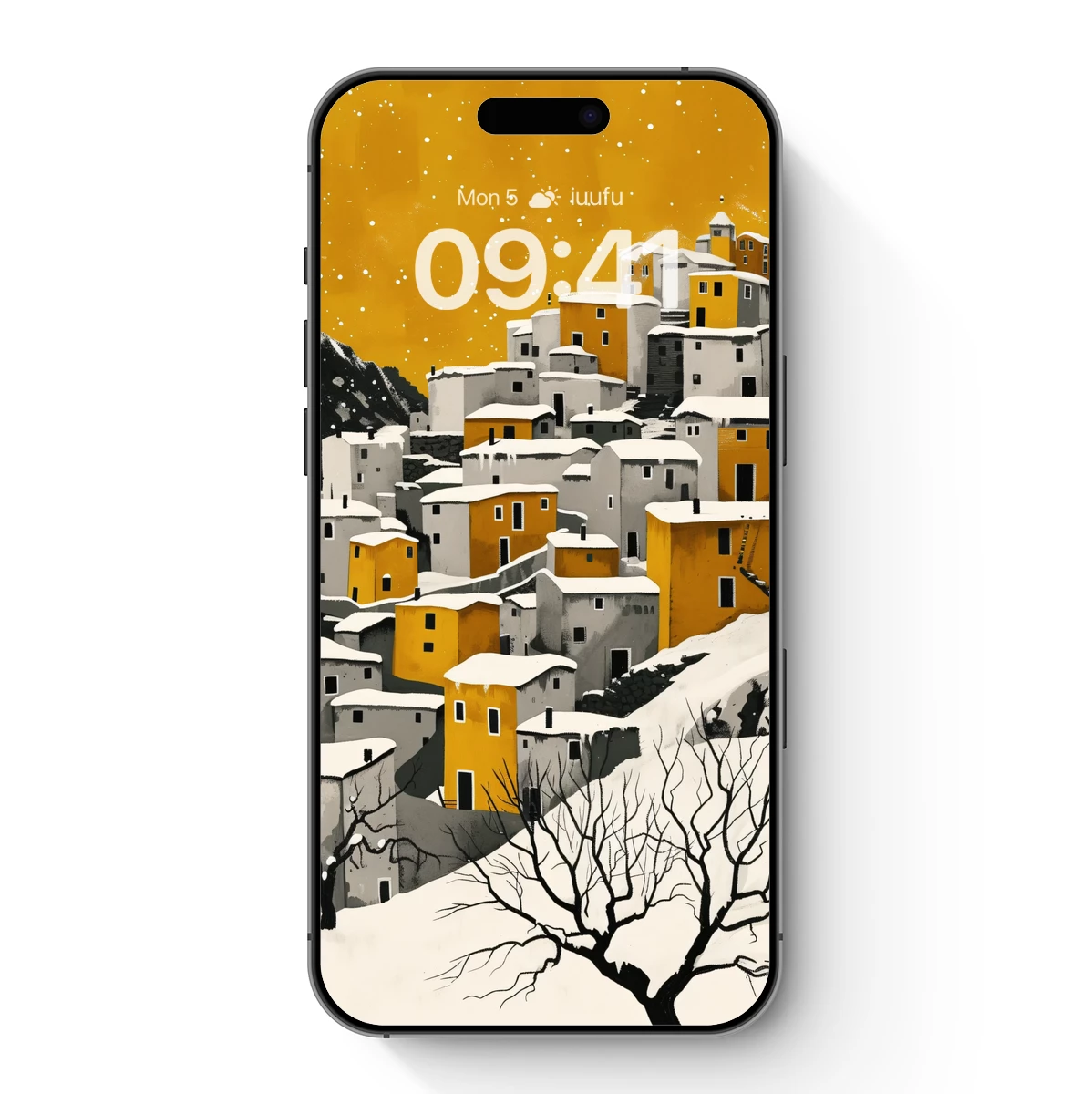 Golden Snow Village: Winter's Warm Embrace