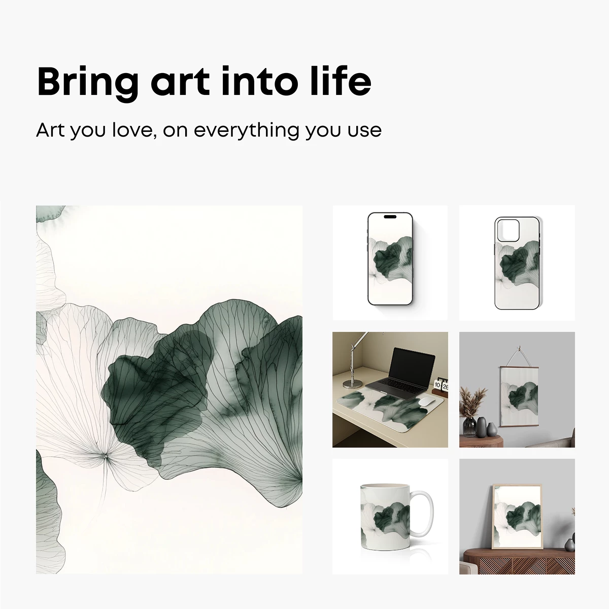 Ink Whisper: Ethereal Ginkgo Leaves in Monochrome - Image 2