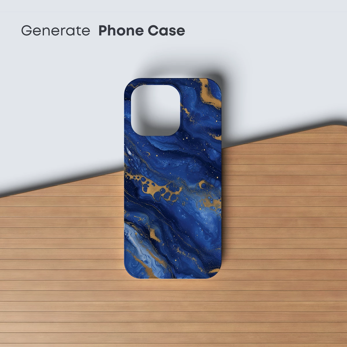 Blue Abyss with Golden Flecks: Abstract Fluid Art - Image 3