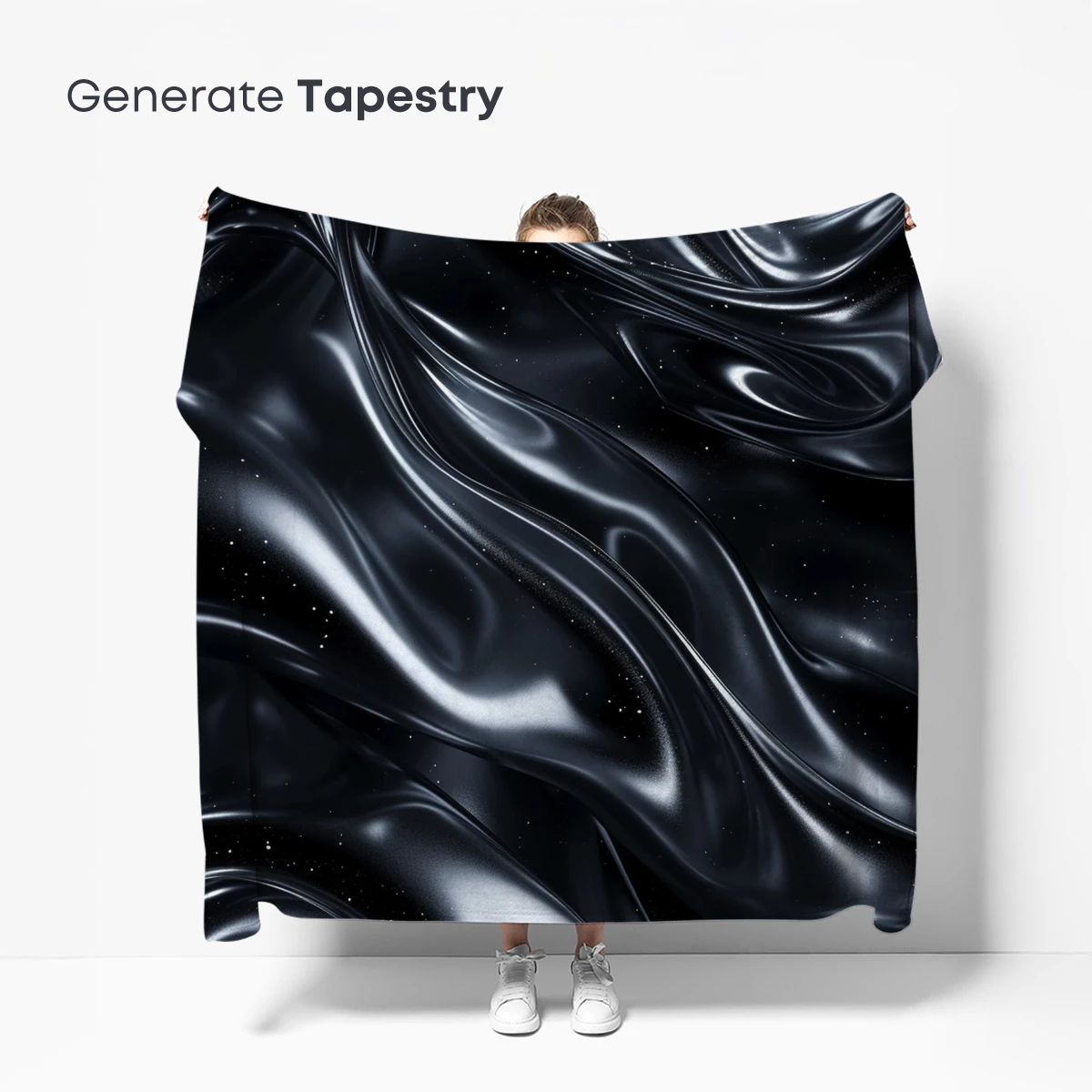 Ethereal Black Silk Waves - Image 5