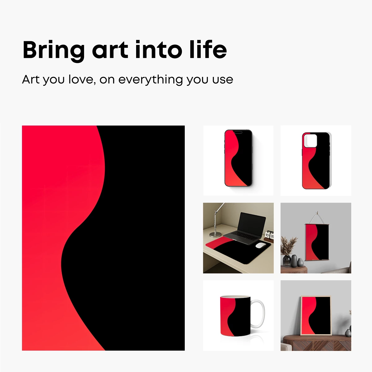 Eclipse of Colors: Red and Black Abstract Harmony - Image 2