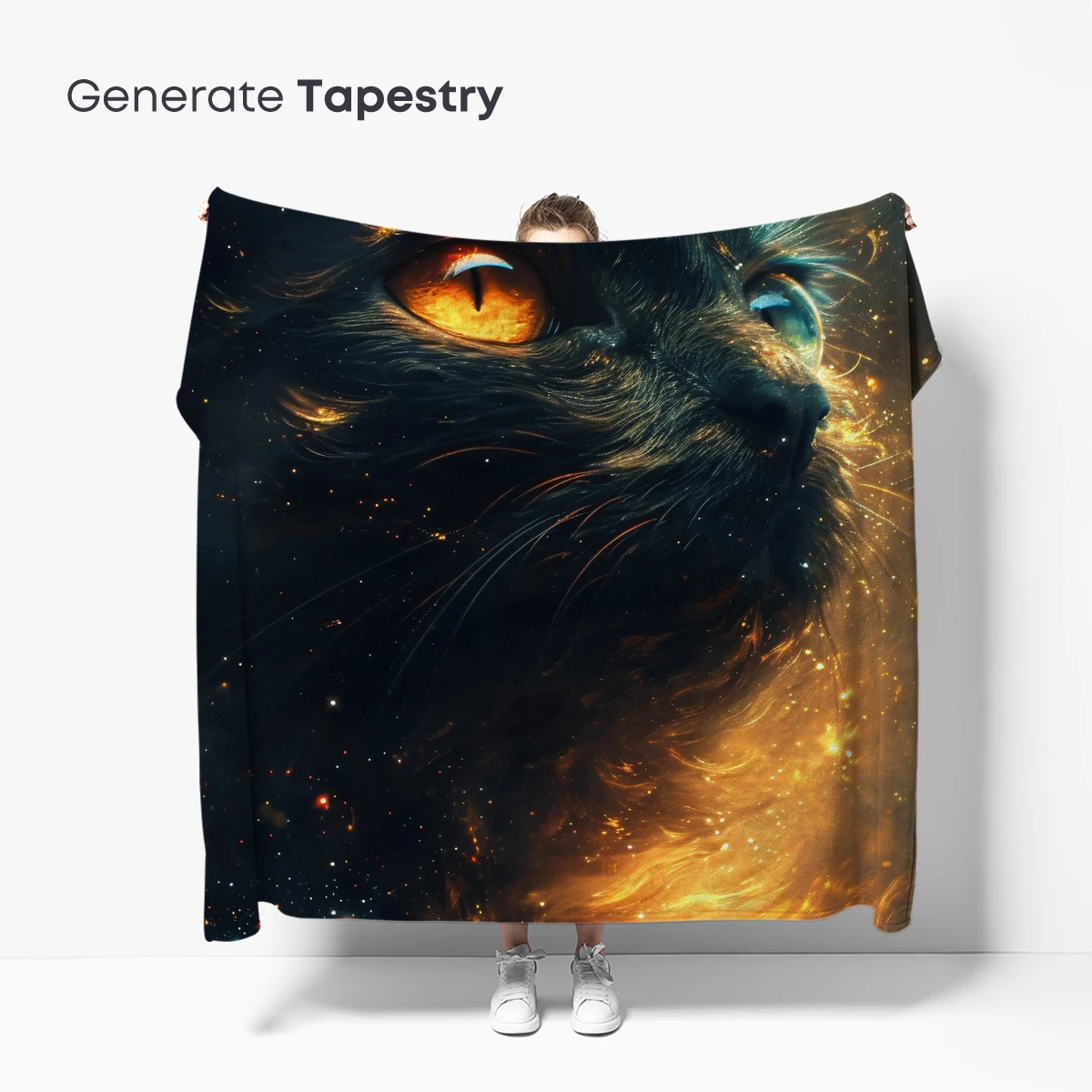 Cosmic Feline: Galaxy-Eyed Cat Art - Image 5