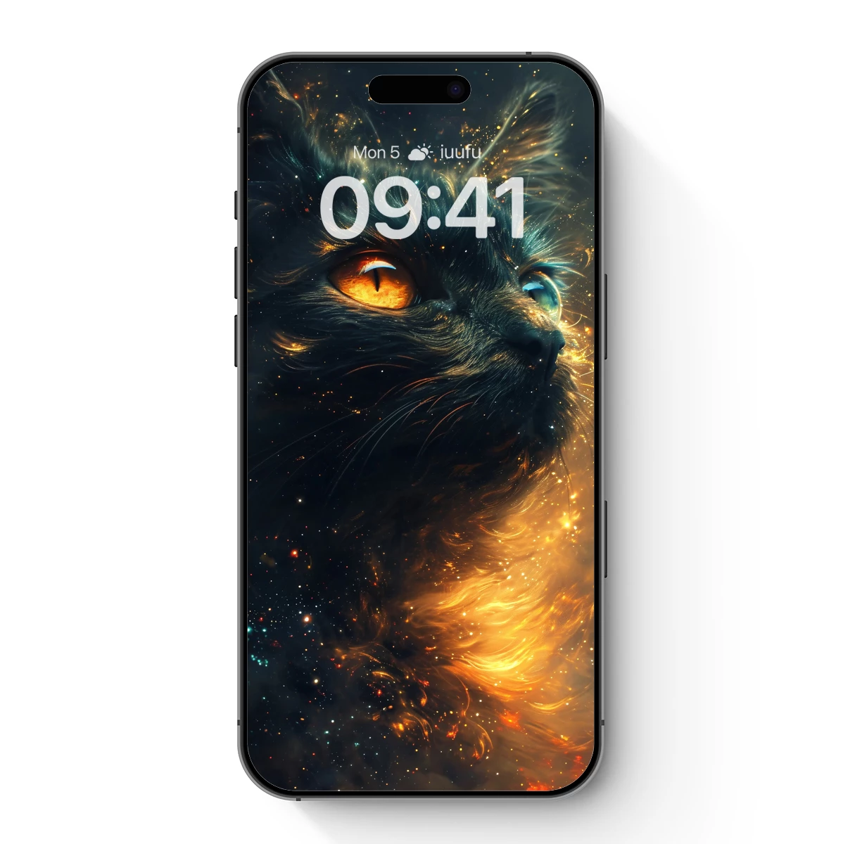 Cosmic Feline: Galaxy-Eyed Cat Art