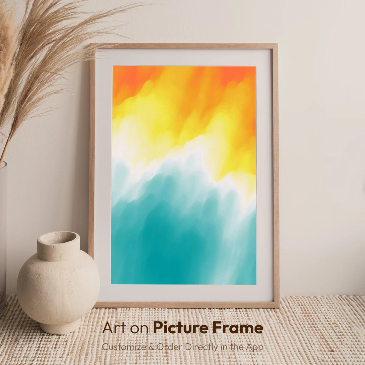 Abstract Sunset Waves: Fusion of Warm and Cool Tones - Image 6