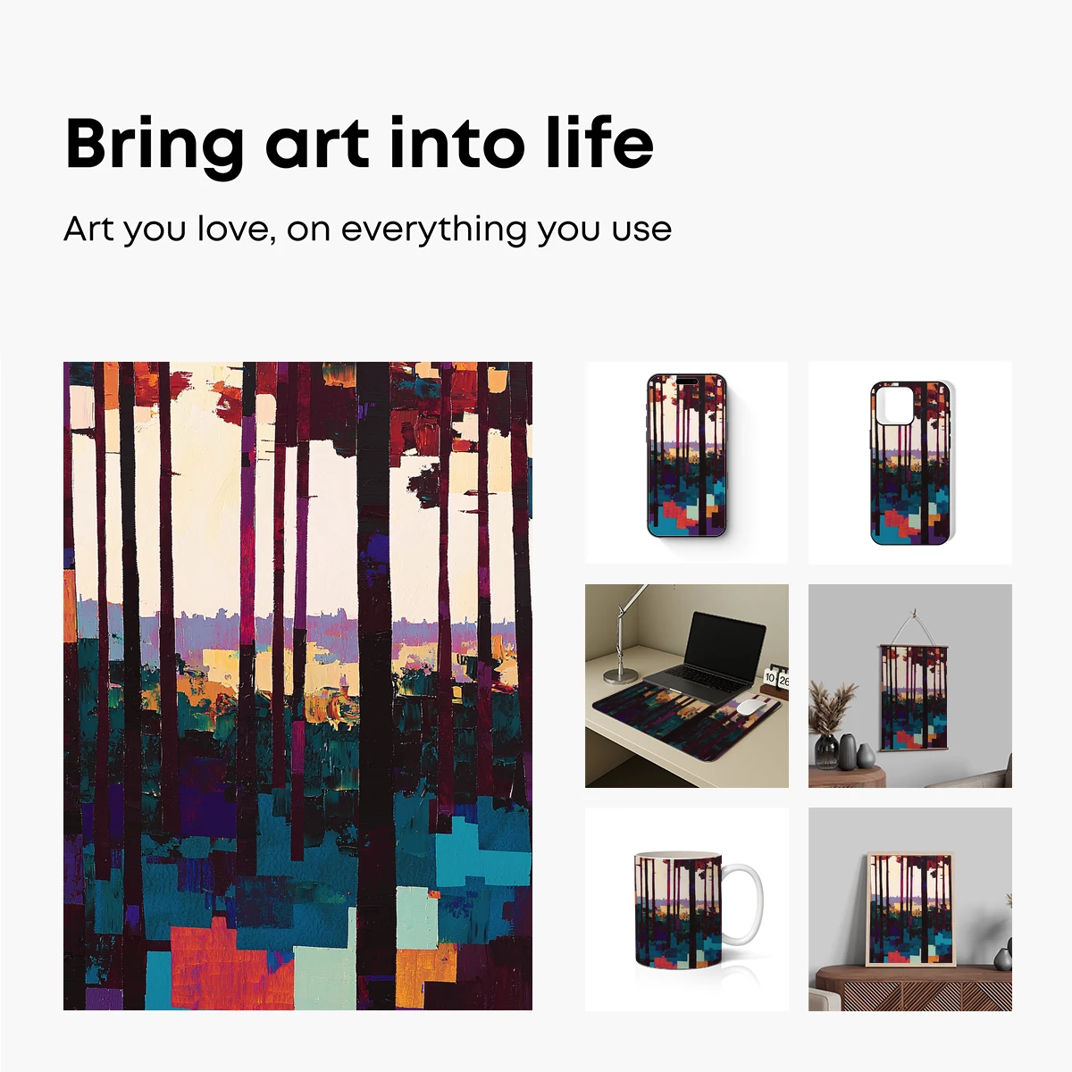 Abstract Forest Symphony: Colorful Canopy Layers - Image 2