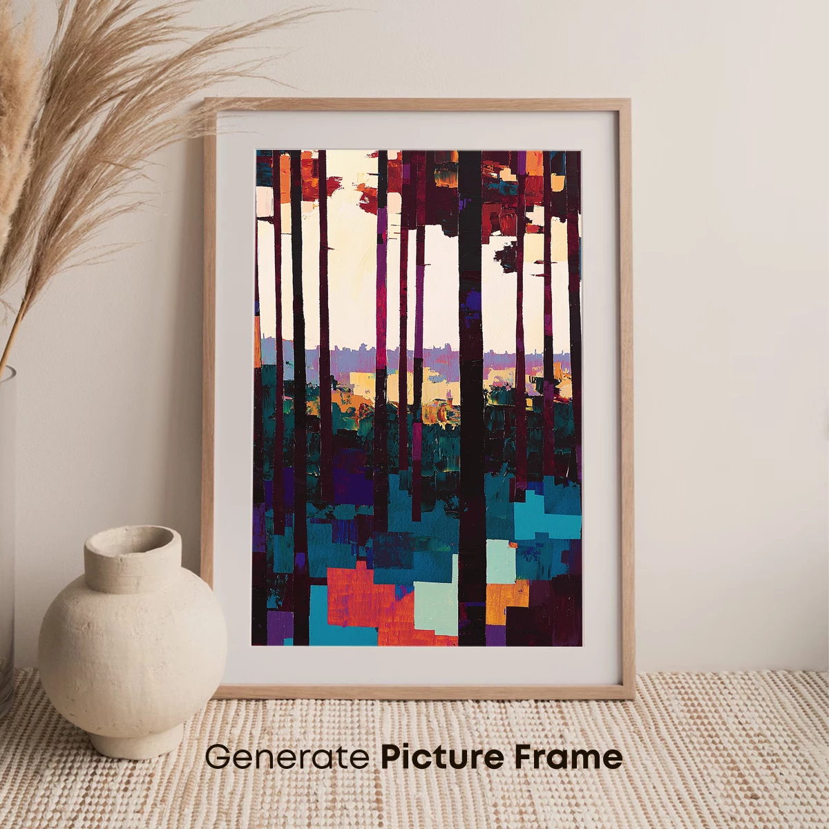 Abstract Forest Symphony: Colorful Canopy Layers - Image 7