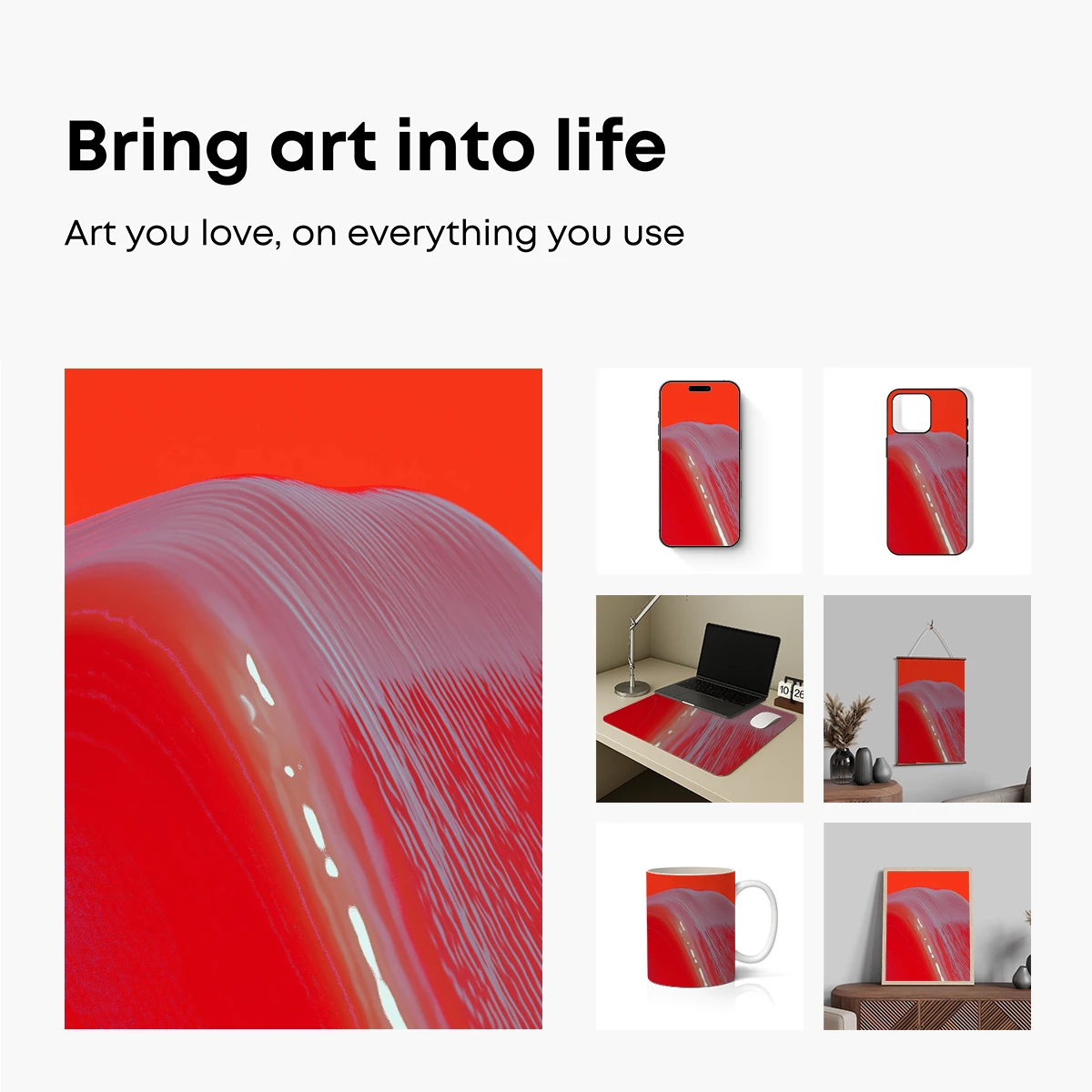 Crimson Wave: Abstract Fluid Dynamics - Image 2