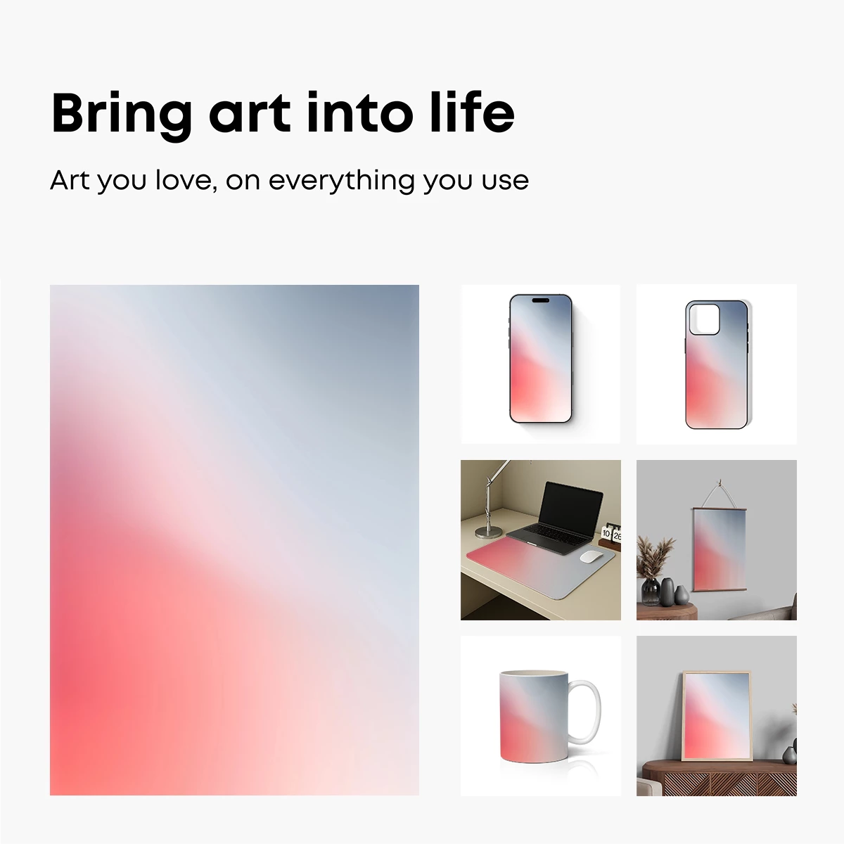 Gradient Dawn: Ethereal Blend of Pink and Blue - Image 2