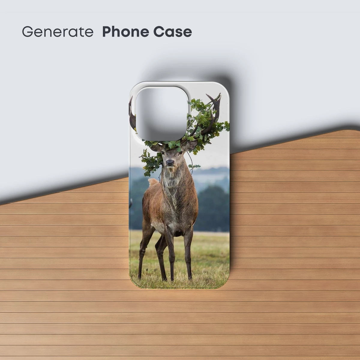 Deer with Crown of Leaves: Nature's Artistry - Image 3