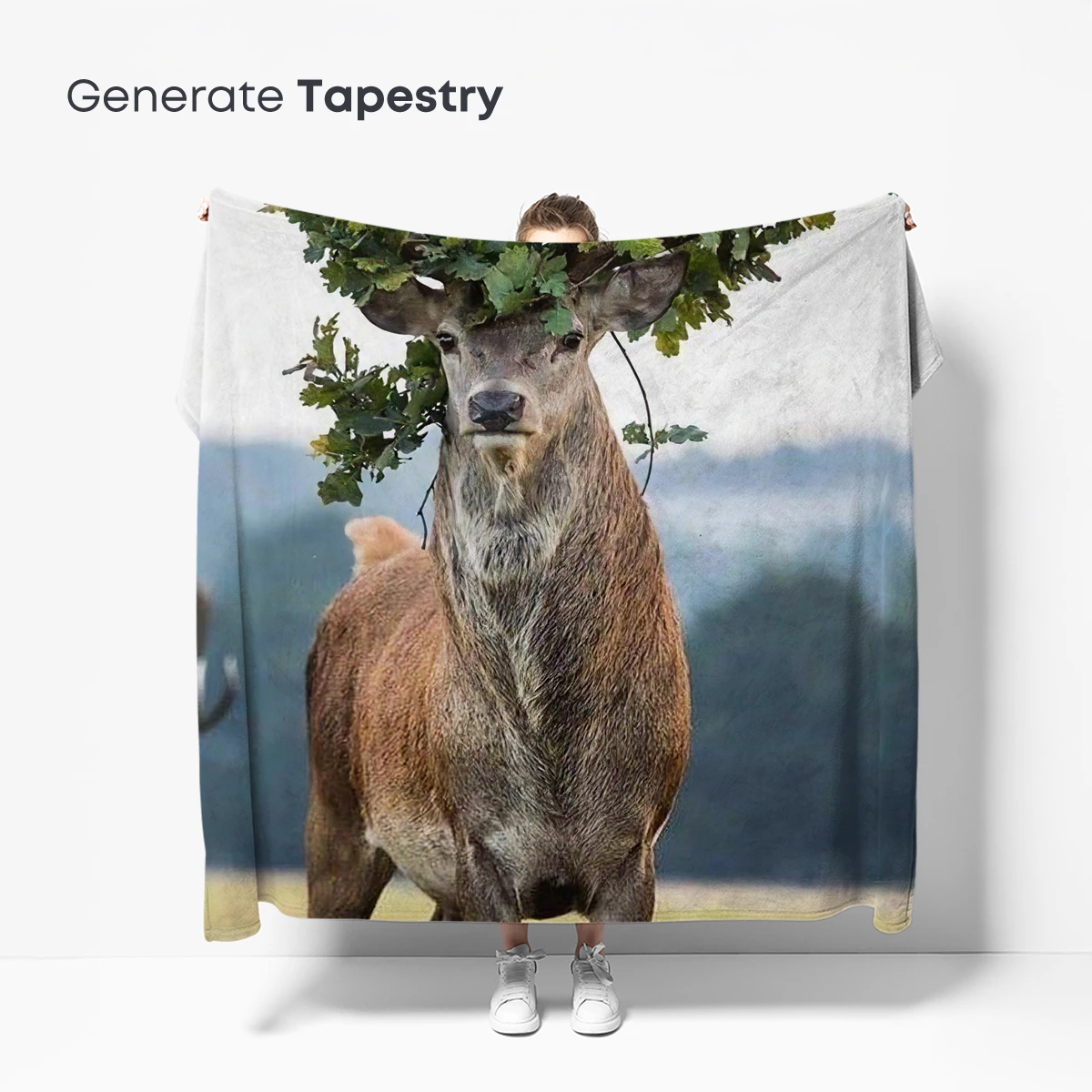 Deer with Crown of Leaves: Nature's Artistry - Image 5