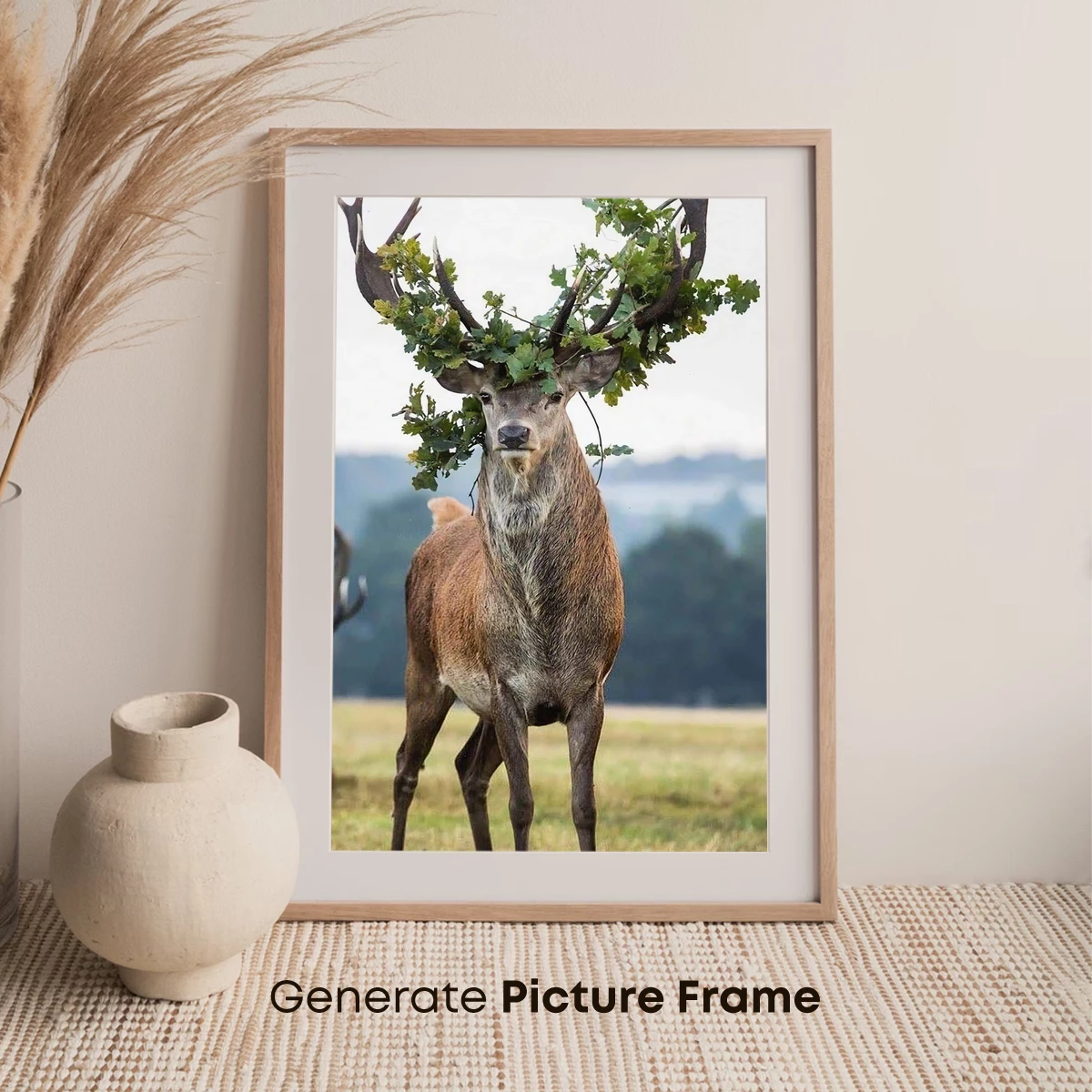 Deer with Crown of Leaves: Nature's Artistry - Image 7