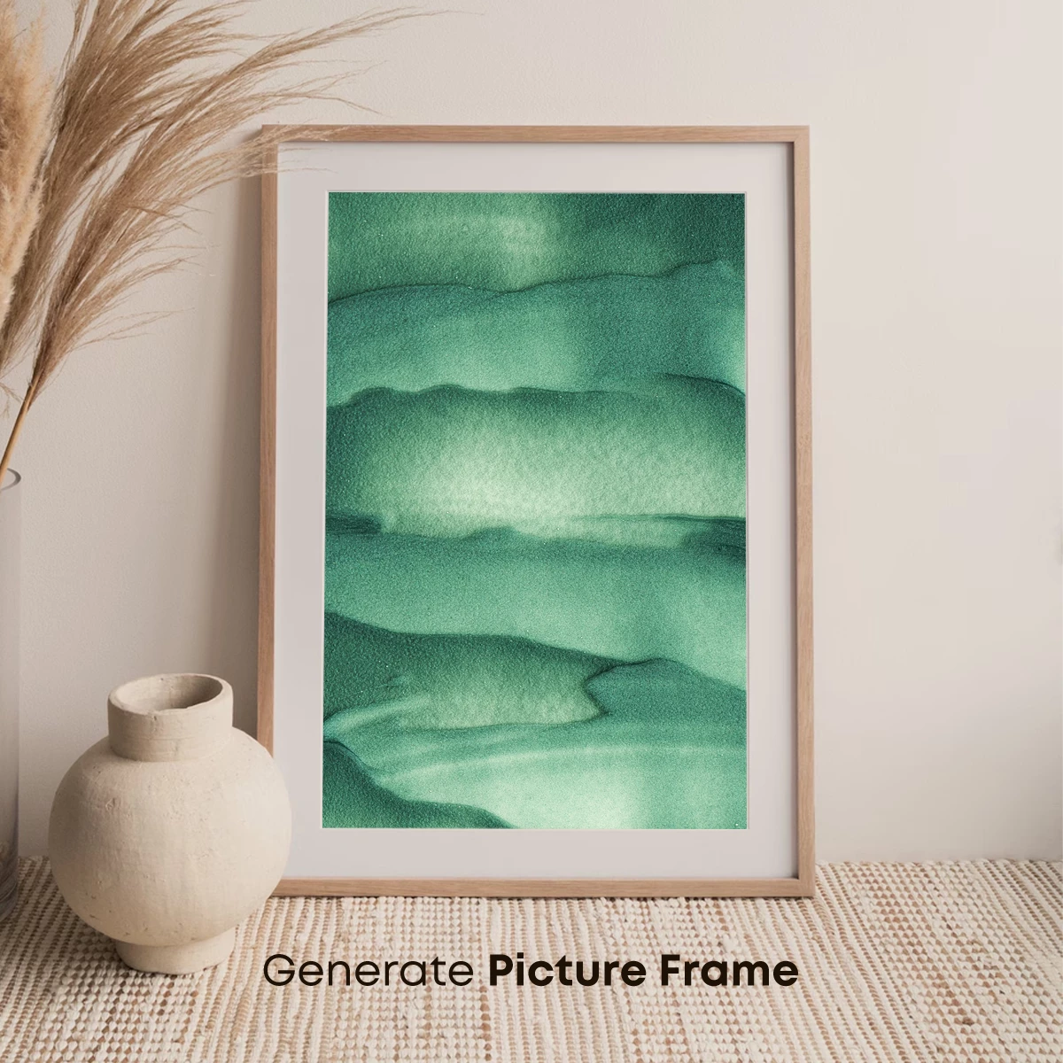 Emerald Tides: Abstract Watercolor Waves - Image 7