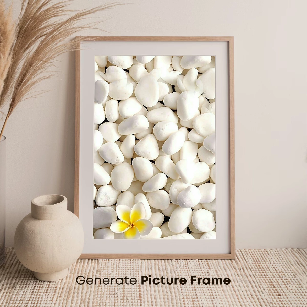 Eternal White Serenity: Frangipani on Pebbles - Image 7
