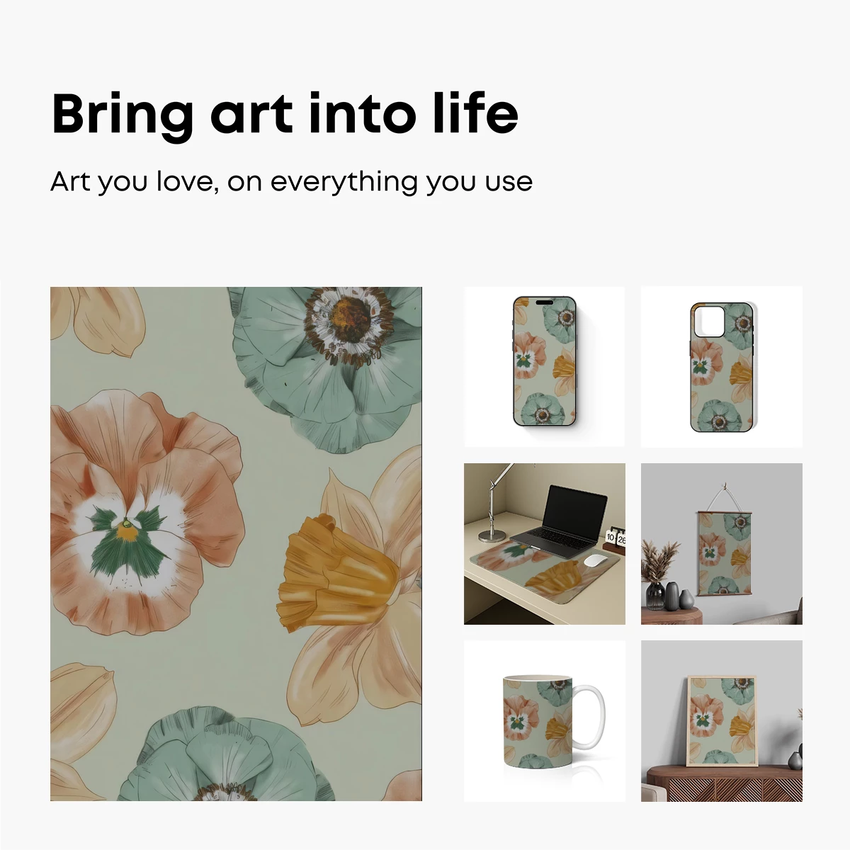 Ethereal Petals: Soft Blooms in Pastel Harmony - Image 2
