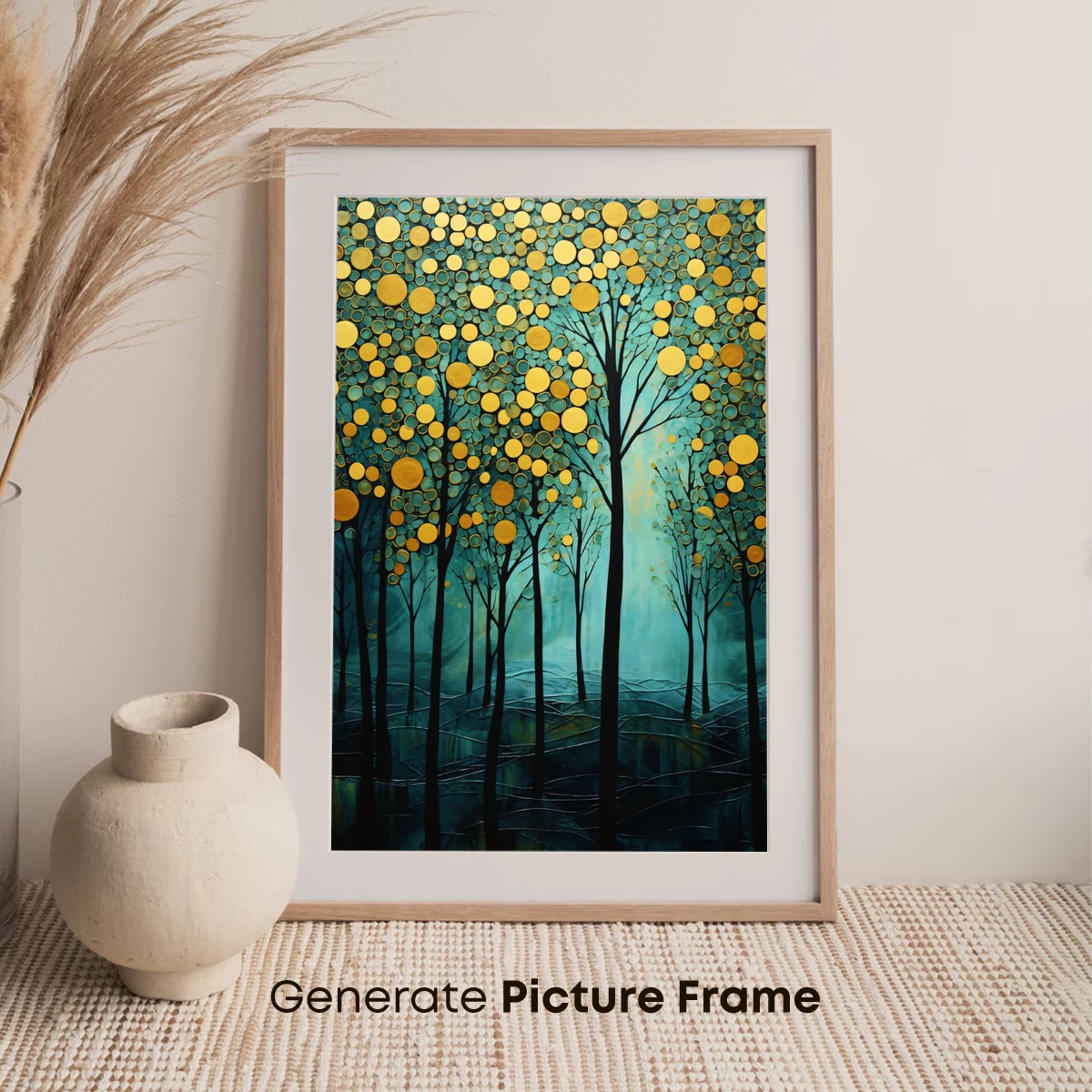 Golden Circles in Midnight Forest - Image 7