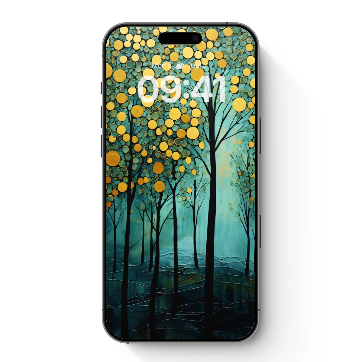 Golden Circles in Midnight Forest