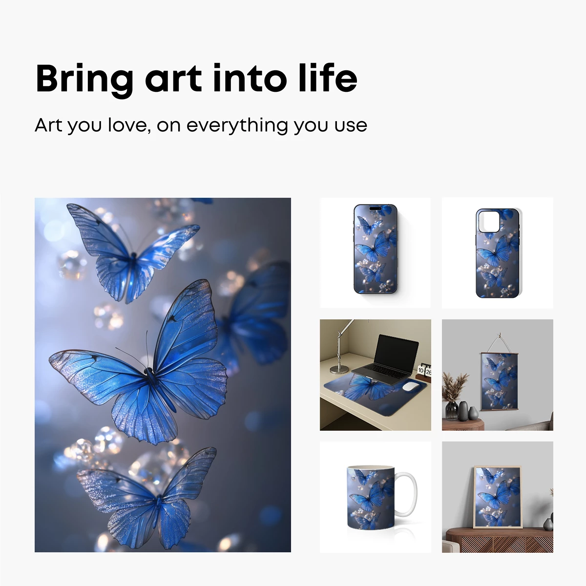 Ethereal Blue Butterflies: A Dreamlike Flight - Image 2