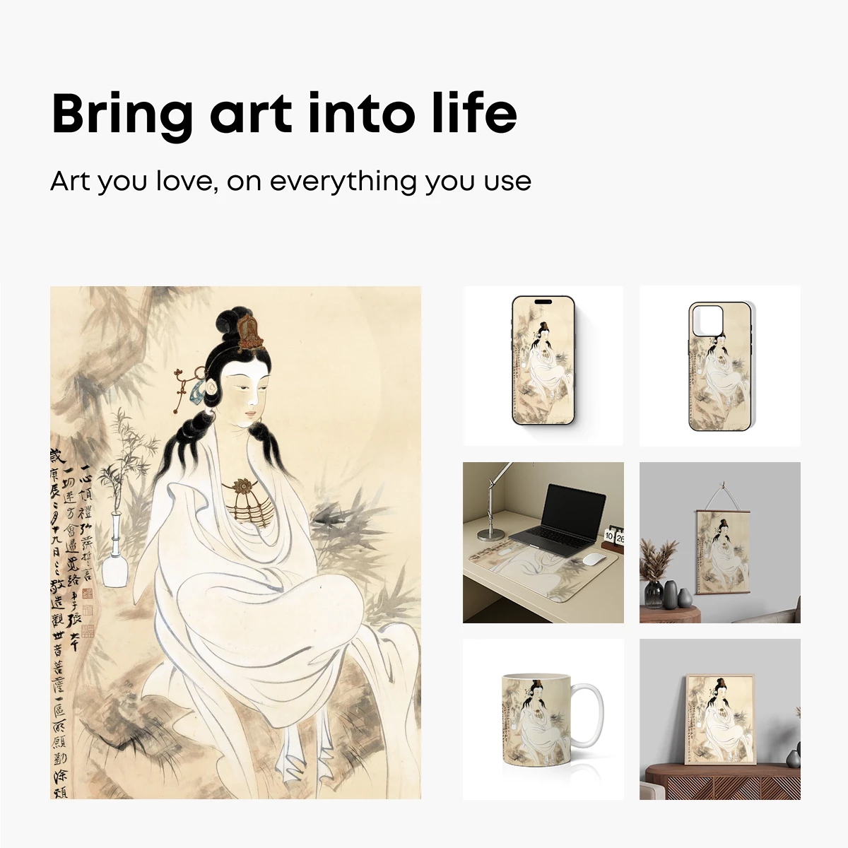 Elegant Serenity: Zen Figure in Bamboo Grove - Image 2