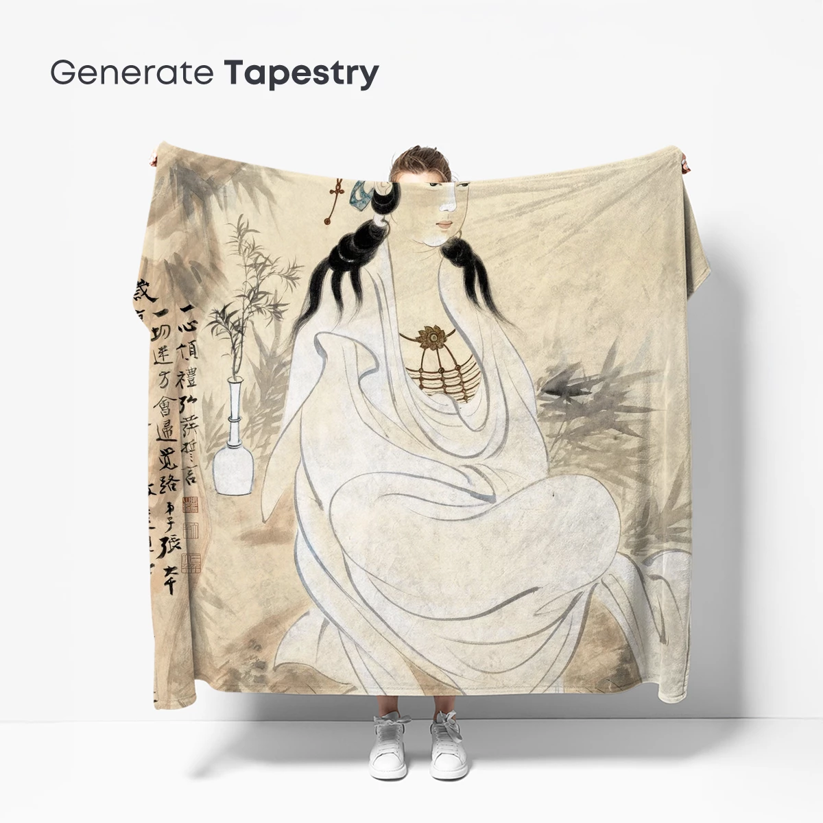 Elegant Serenity: Zen Figure in Bamboo Grove - Image 5