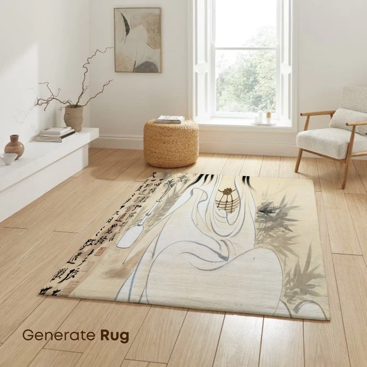 Elegant Serenity: Zen Figure in Bamboo Grove - Image 6