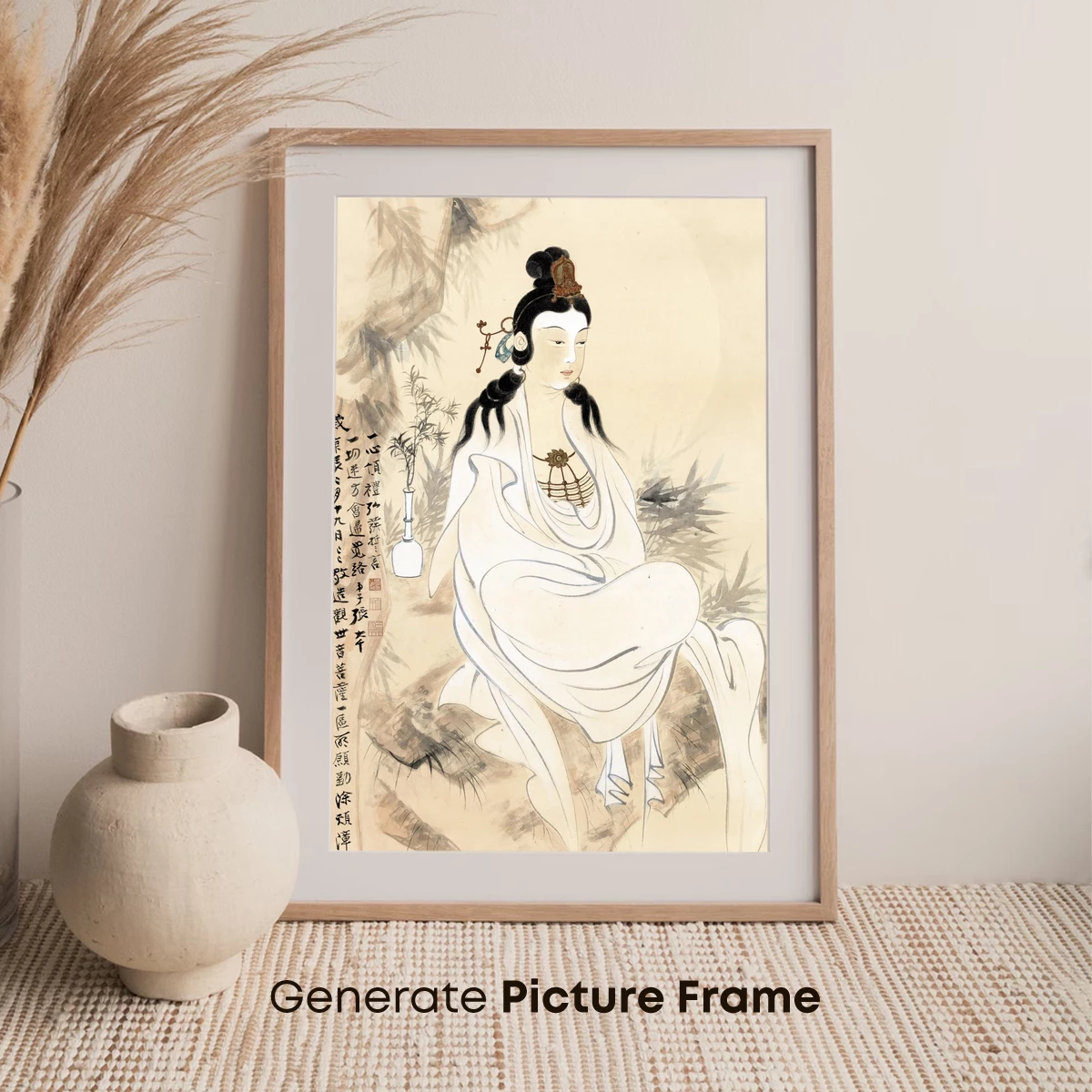 Elegant Serenity: Zen Figure in Bamboo Grove - Image 7