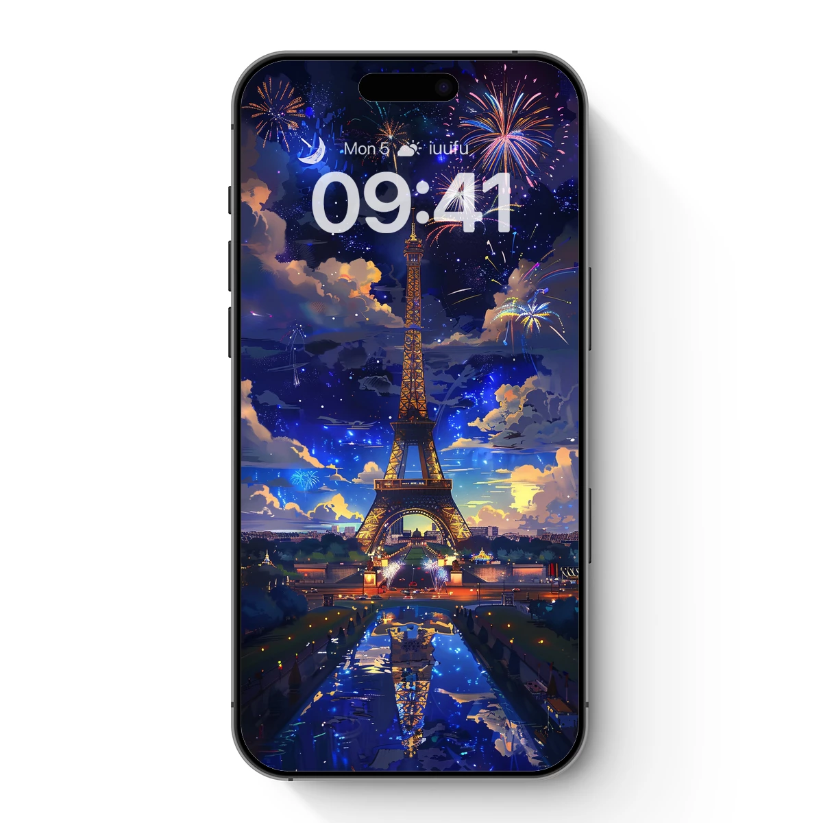 Eiffel Tower Under Fireworks: A Nighttime Spectacle