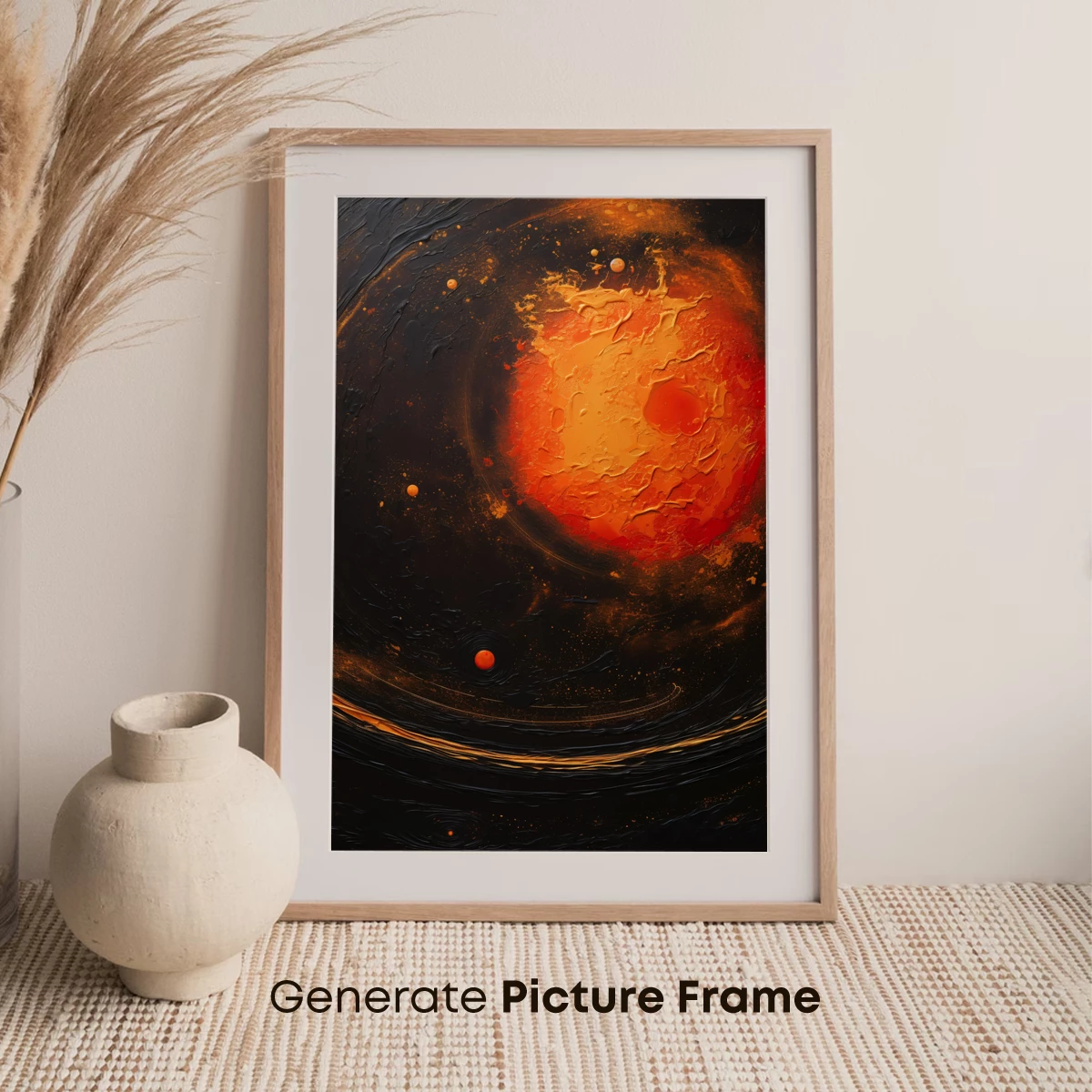 Cosmic Ink Swirl: Abstract Planetary Art - Image 7