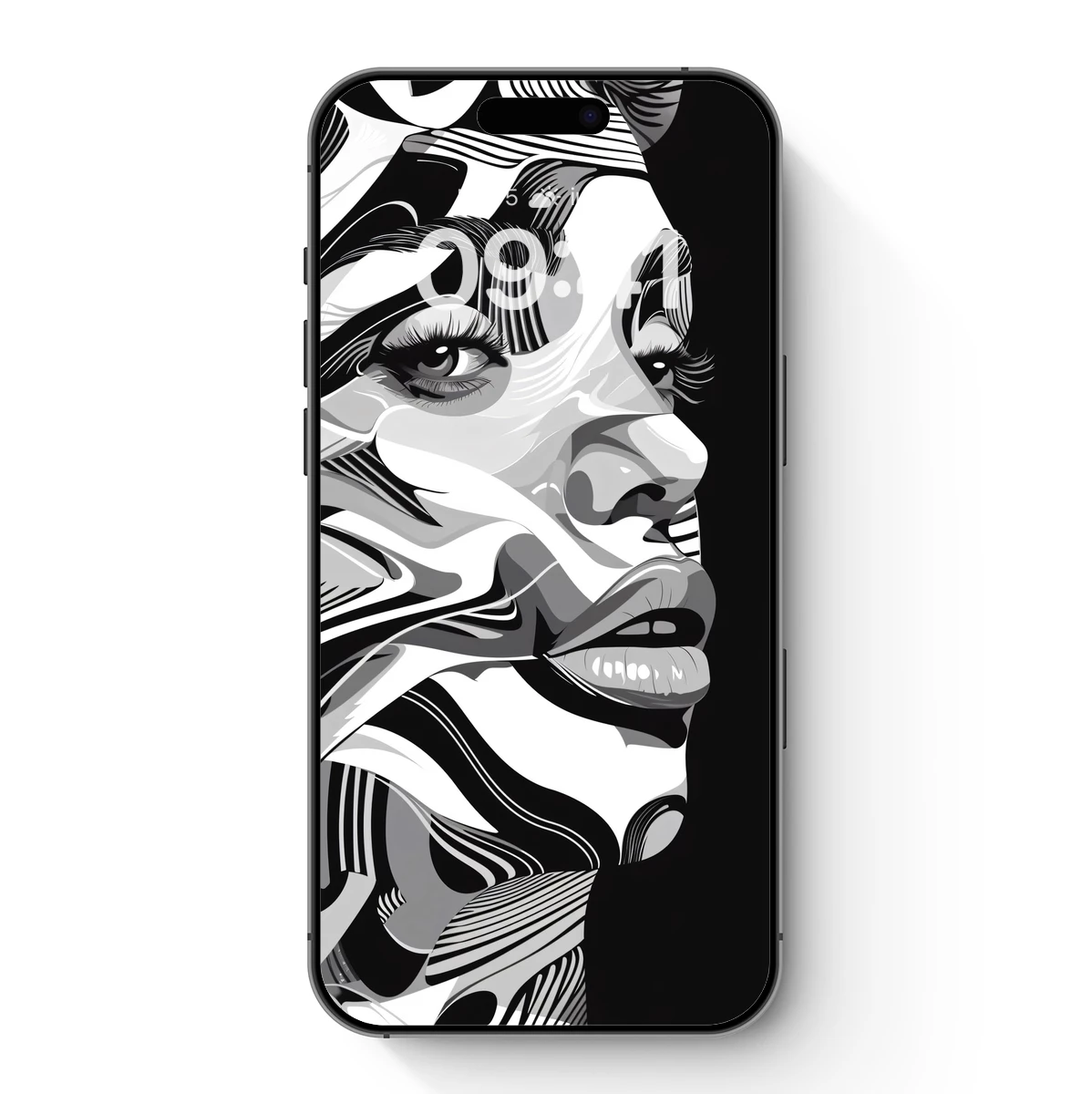 Abstract Face Fusion: Monochrome Waves and Curves