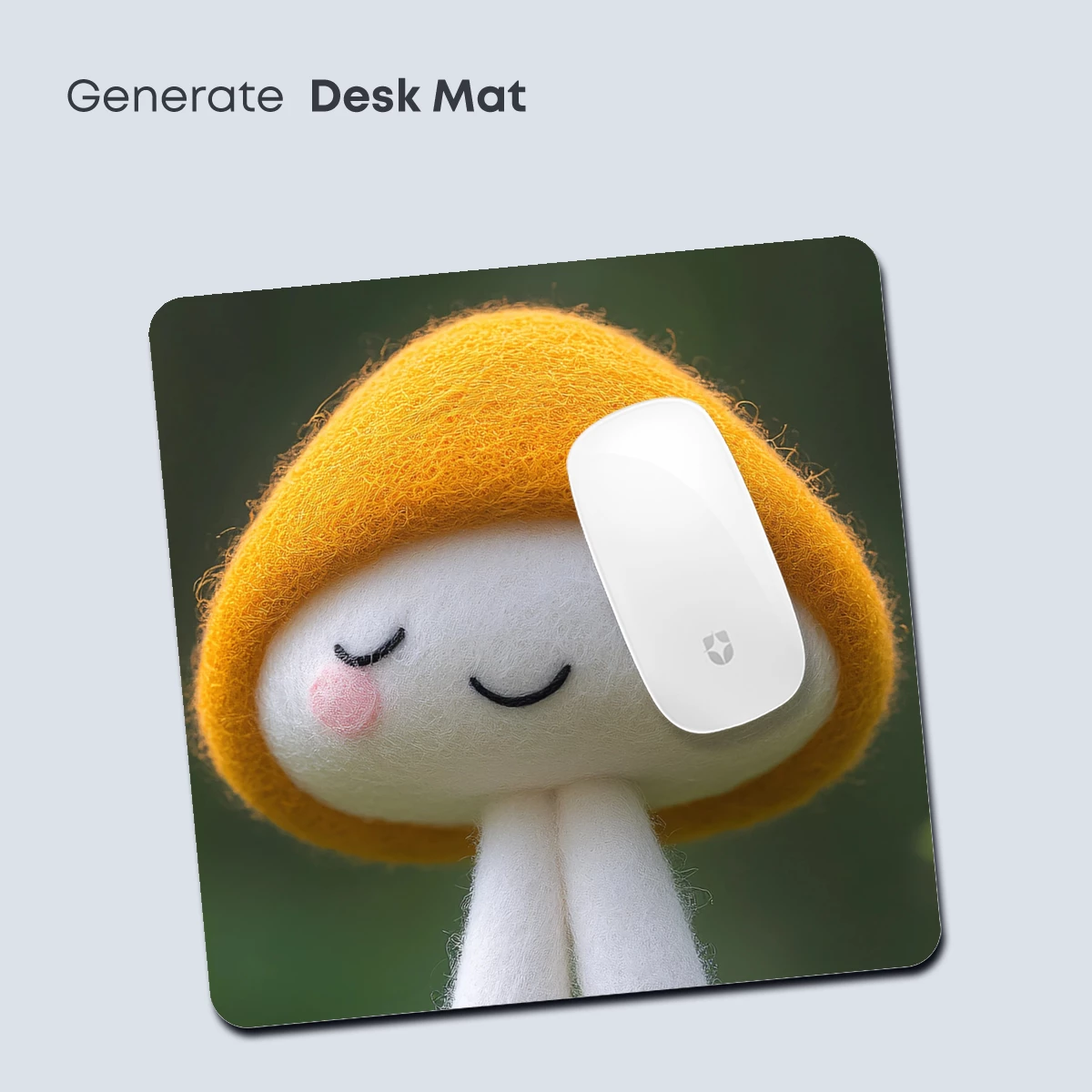 Charming Felt Mushroom with Whimsical Smile - Image 4