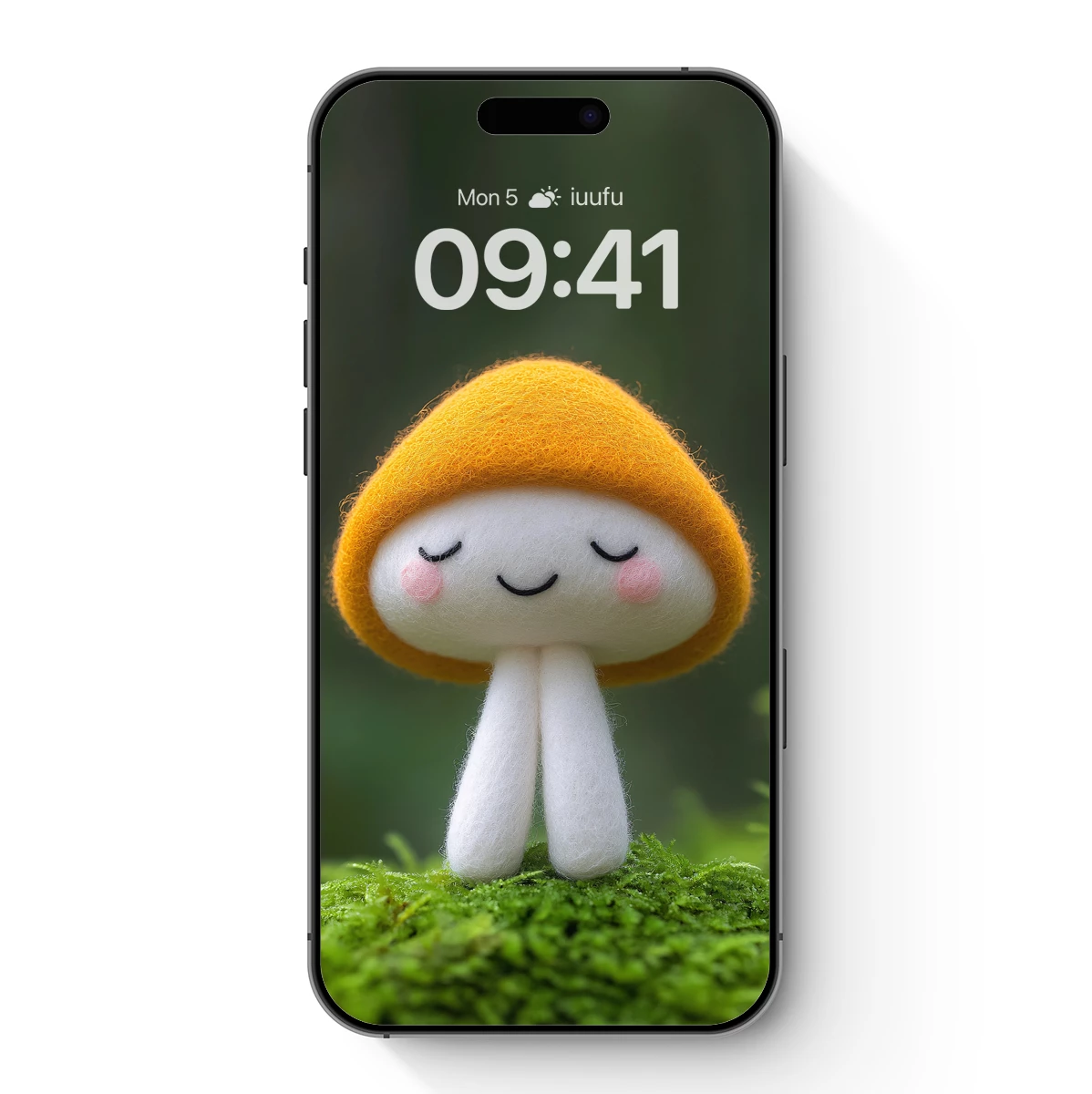 Charming Felt Mushroom with Whimsical Smile