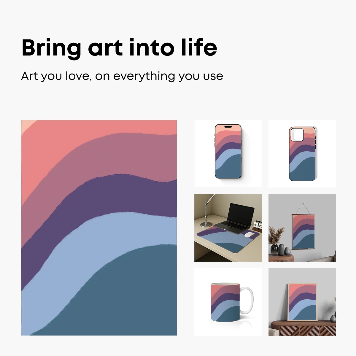 Abstract Flow: Layered Pastel Waves - Image 2