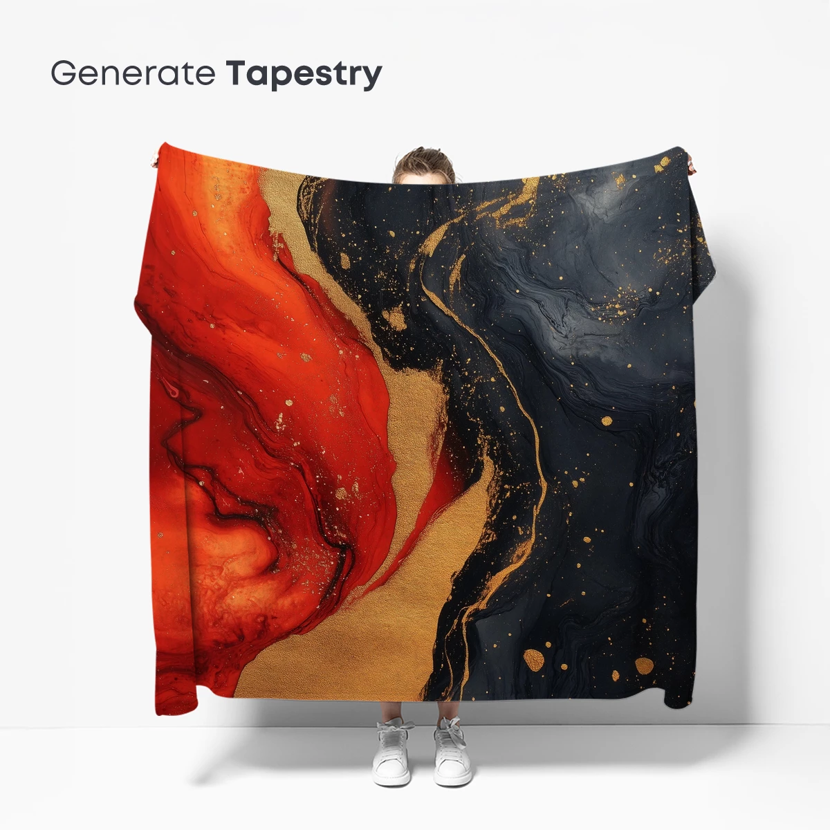 Eternal Flame: Abstract Fusion of Gold and Crimson - Image 5