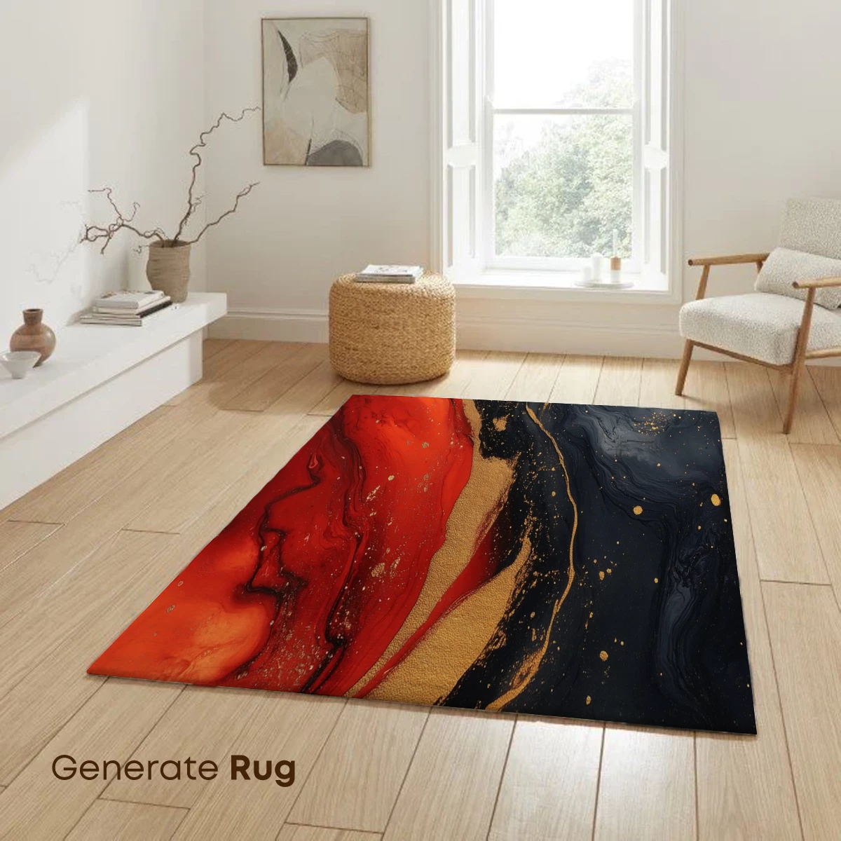 Eternal Flame: Abstract Fusion of Gold and Crimson - Image 6