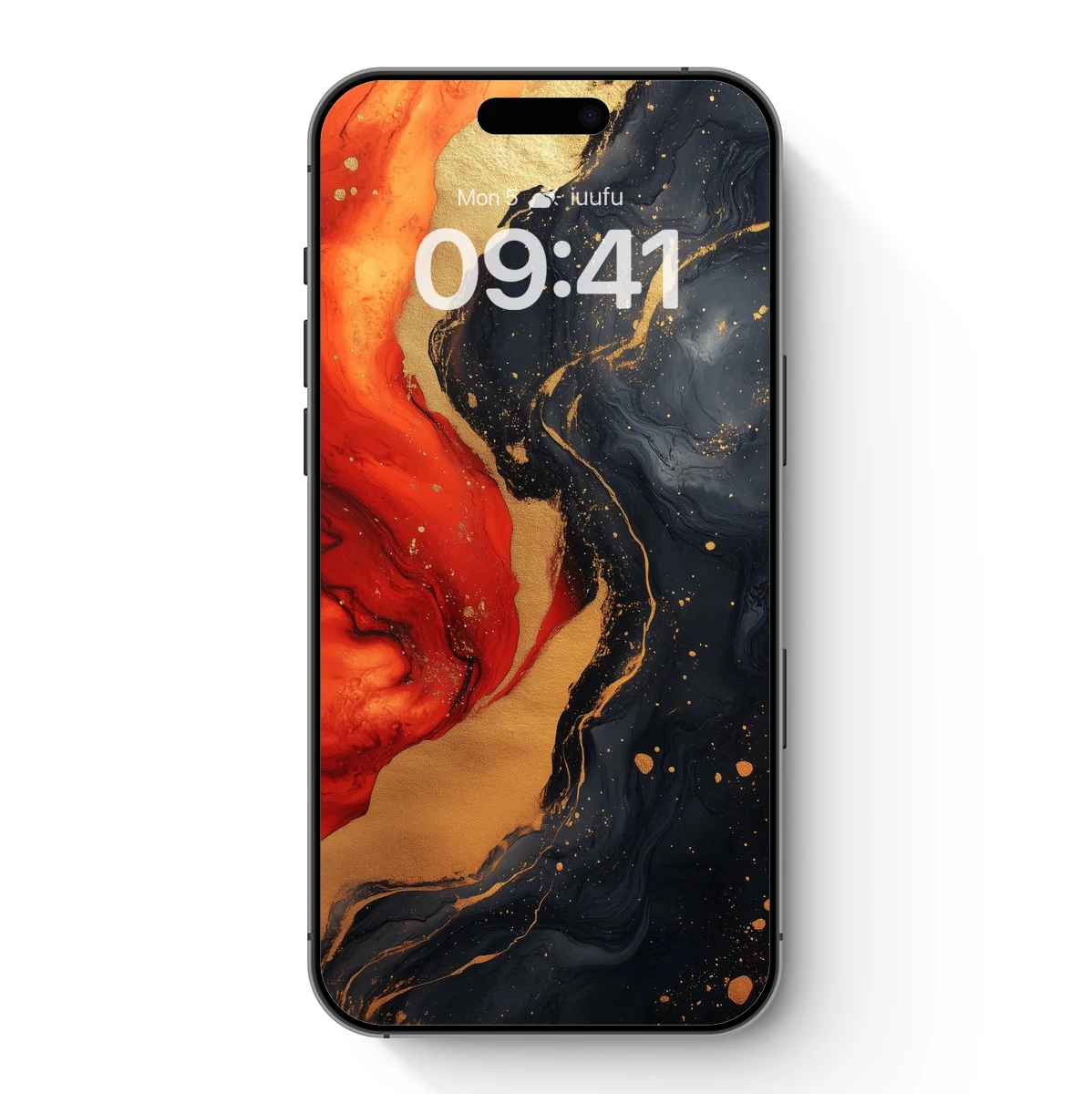 Eternal Flame: Abstract Fusion of Gold and Crimson