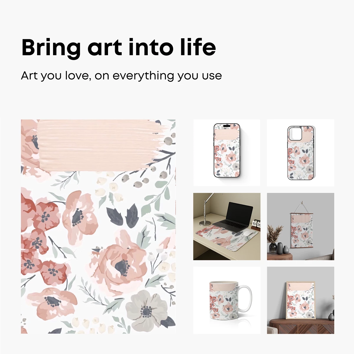 Blush Blossoms: Watercolor Floral Harmony - Image 2