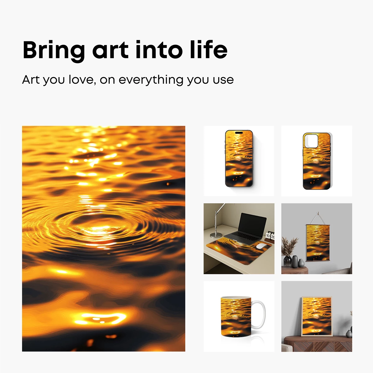 Golden Ripple Symphony: Sunlit Water Dance - Image 2