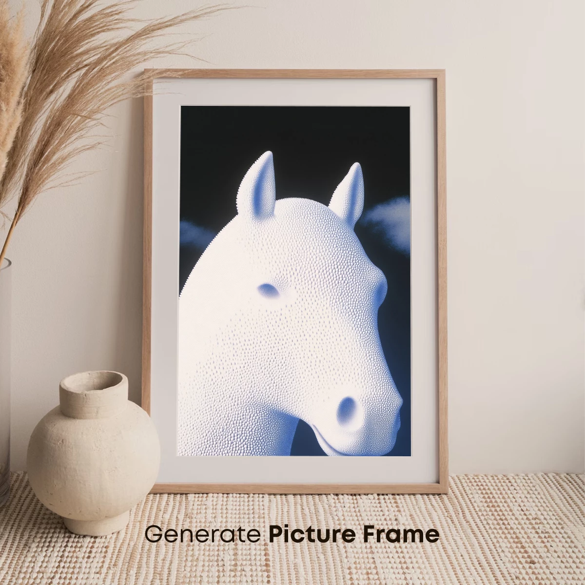 Dot Matrix Horse: Futuristic Elegance in Monochrome - Image 7