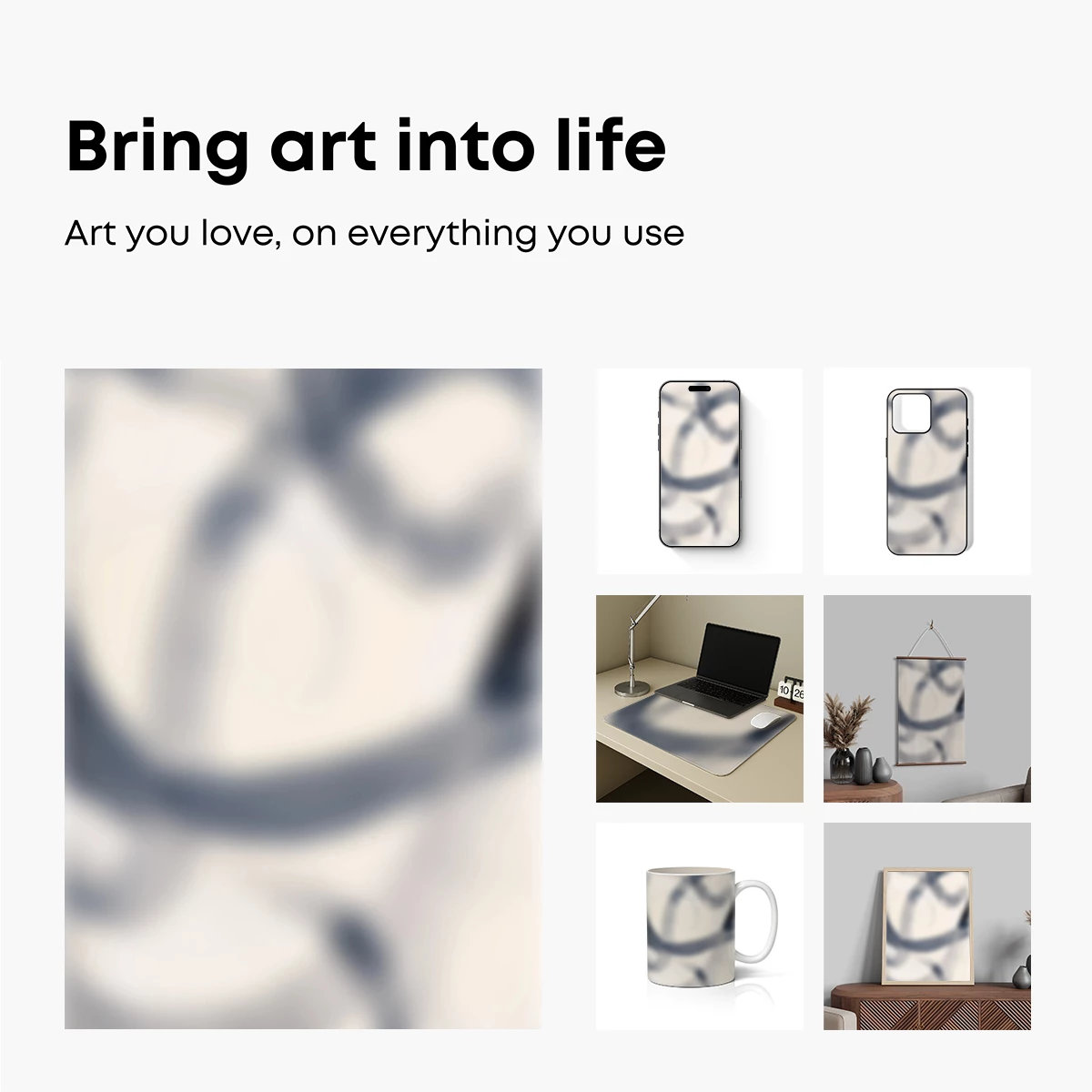 Blurred Elegance: Abstract Flow in Monochrome