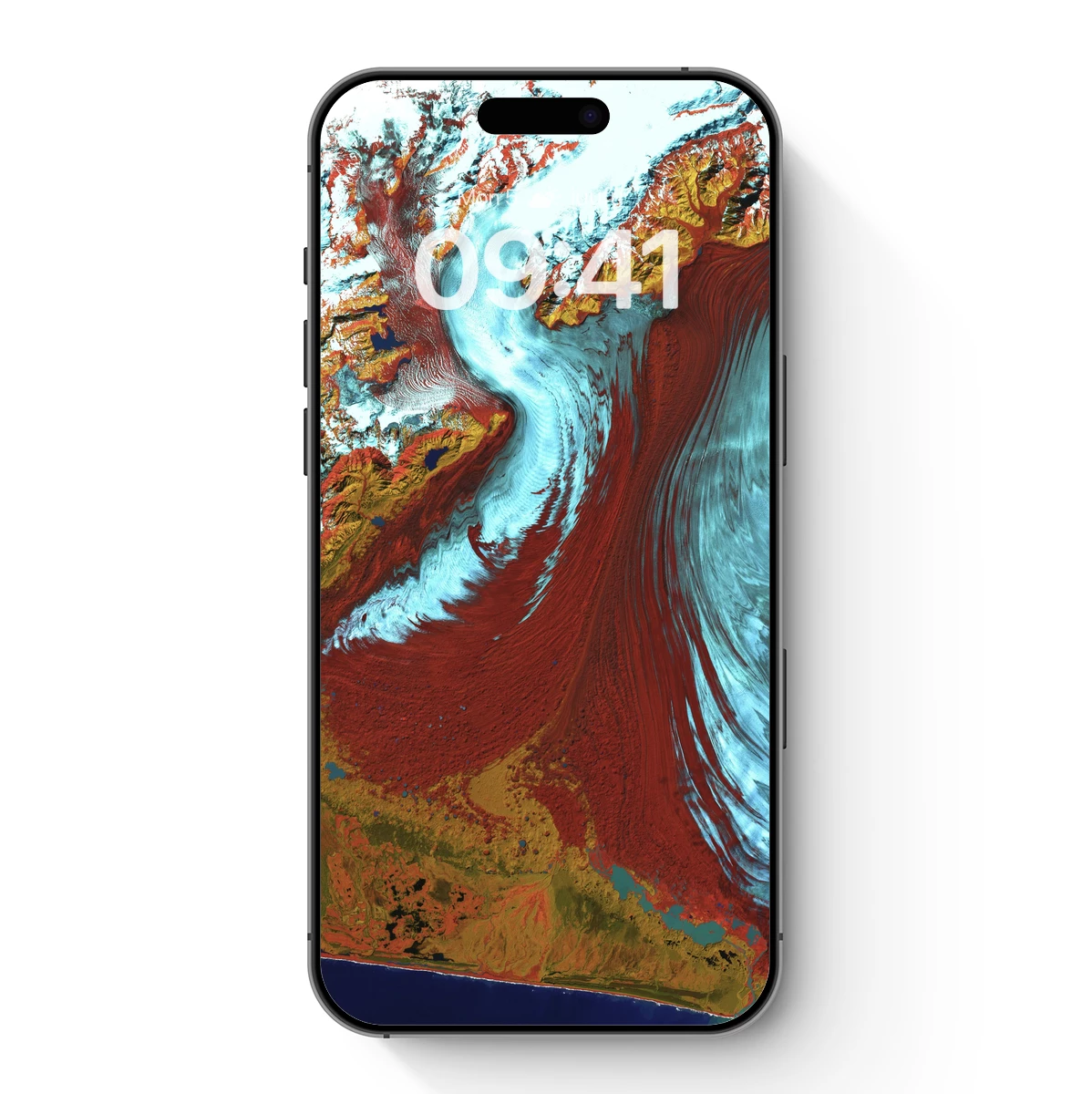 Glacial Symphony in Red and Blue