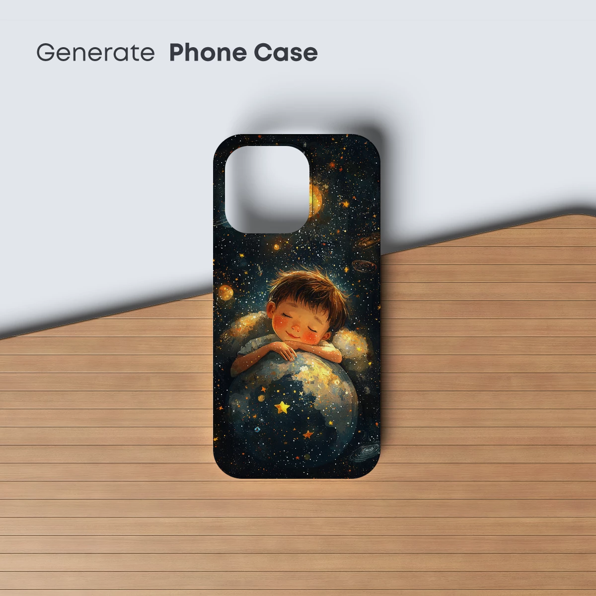 Dreaming Among Stars: Child Embracing Cosmic Sphere - Image 3