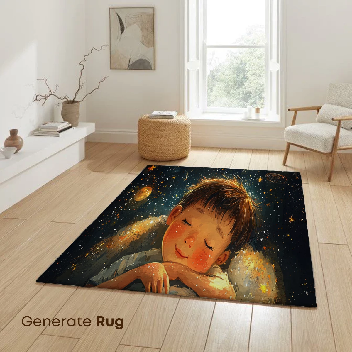 Dreaming Among Stars: Child Embracing Cosmic Sphere - Image 6