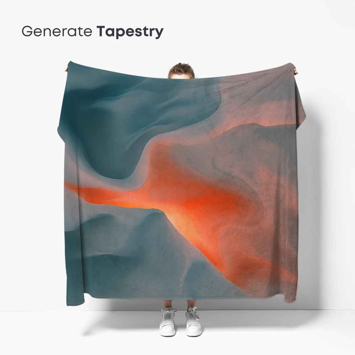 Fluid Dawn: Abstract Waves of Teal and Coral - Image 5