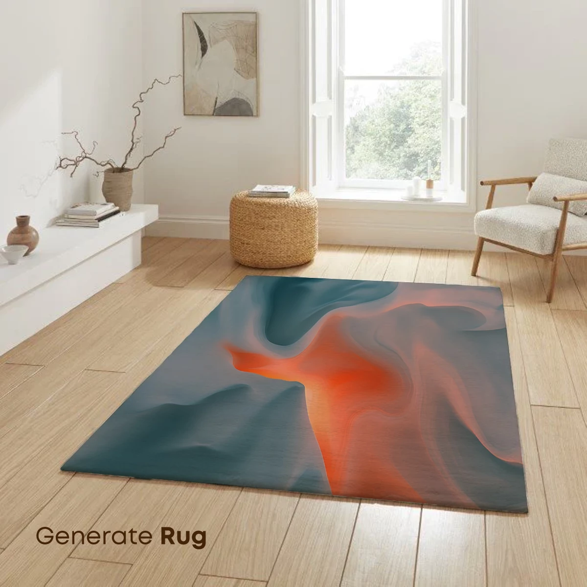 Fluid Dawn: Abstract Waves of Teal and Coral - Image 6