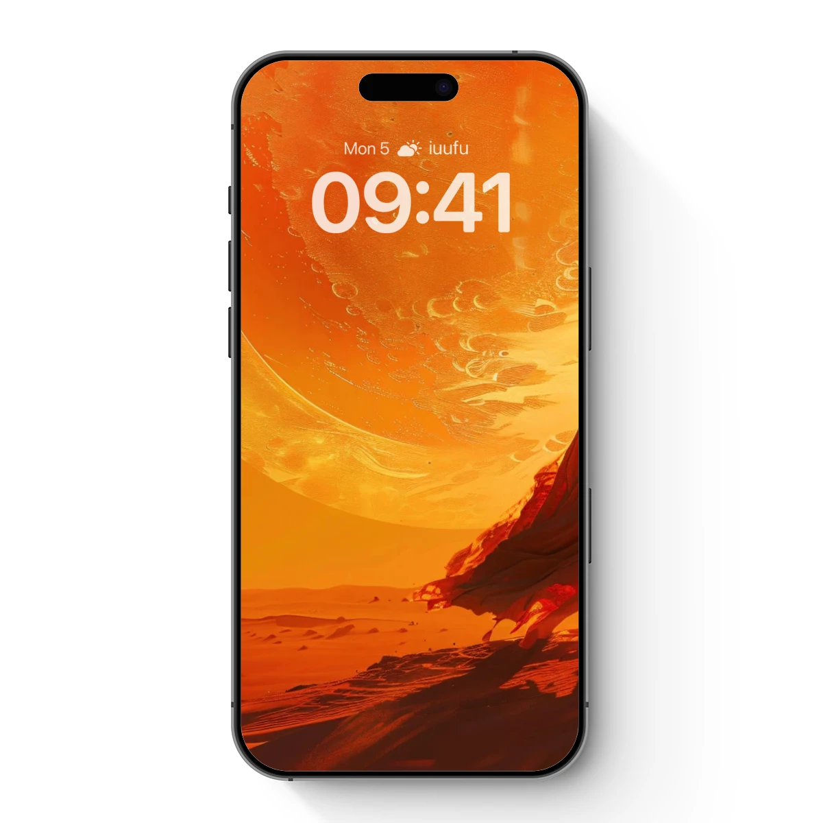 Desert Pilgrim Under a Giant Orange Moon