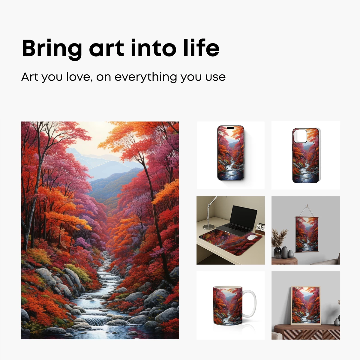 Autumn Symphony: Cascading Creek in Vibrant Fall Foliage