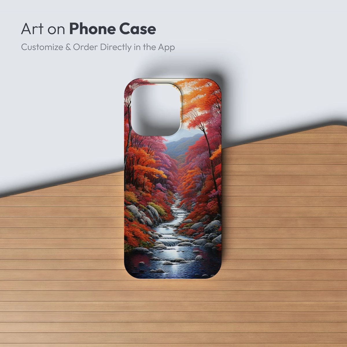 Autumn Symphony: Cascading Creek in Vibrant Fall Foliage - Image 2