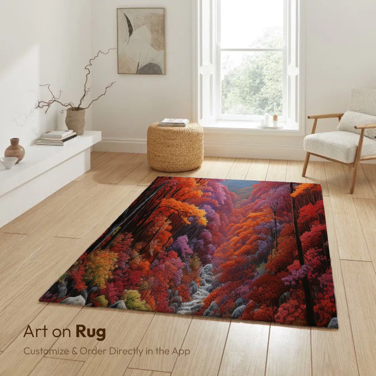 Autumn Symphony: Cascading Creek in Vibrant Fall Foliage - Image 5